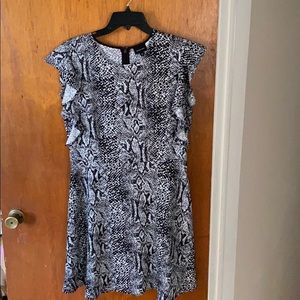 Who What Wear Black & White Animal Print Dress